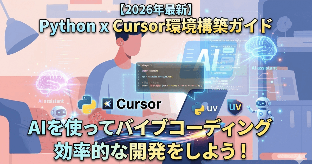 【2026年最新】プログラミング環境構築ガイド|Cursor + Pythonで爆速開発を始めよう